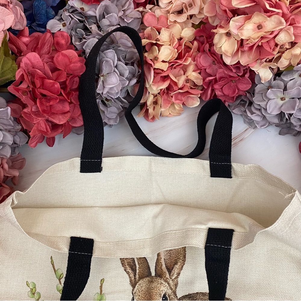 Eco-Friendly Bunny with Pink Egg Folding Tote Bag - Picture 8 of 13